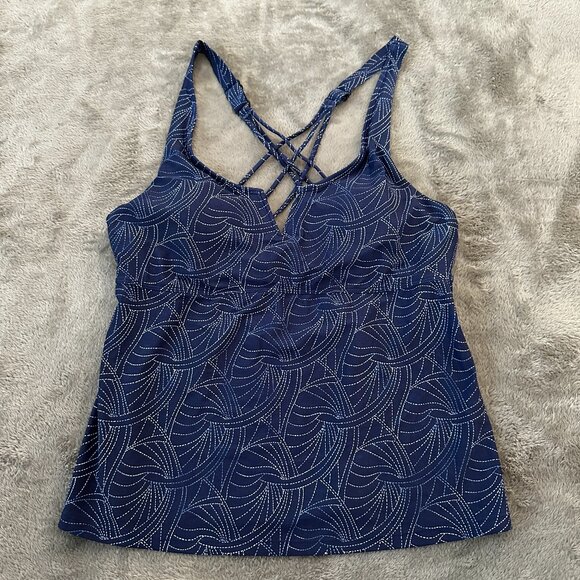 Title Nine Swimsuit Tankini Top Navy Blue Underwire Women's 36 C - Picture 1 of 6